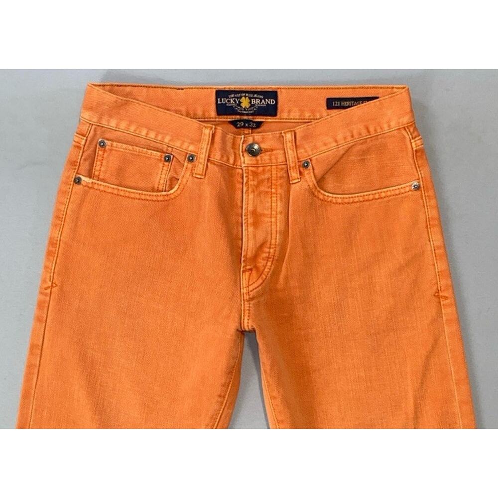Lucky Brand 121 Heritage Slim 100% Cotton Denim Jeans. Washed Orange, 29X32. GUC - Picture 6 of 9